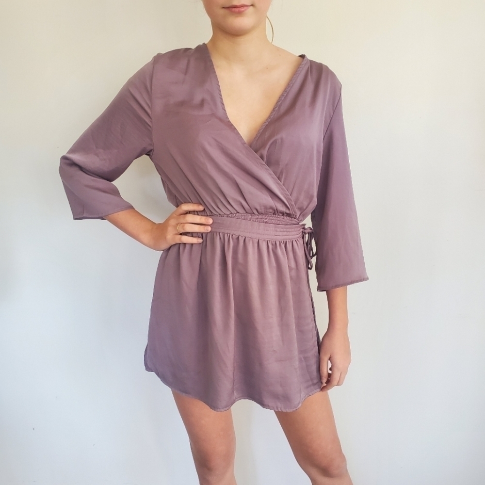 Princess Polly Lavender Gray Skort Romper - Picture 3 of 9